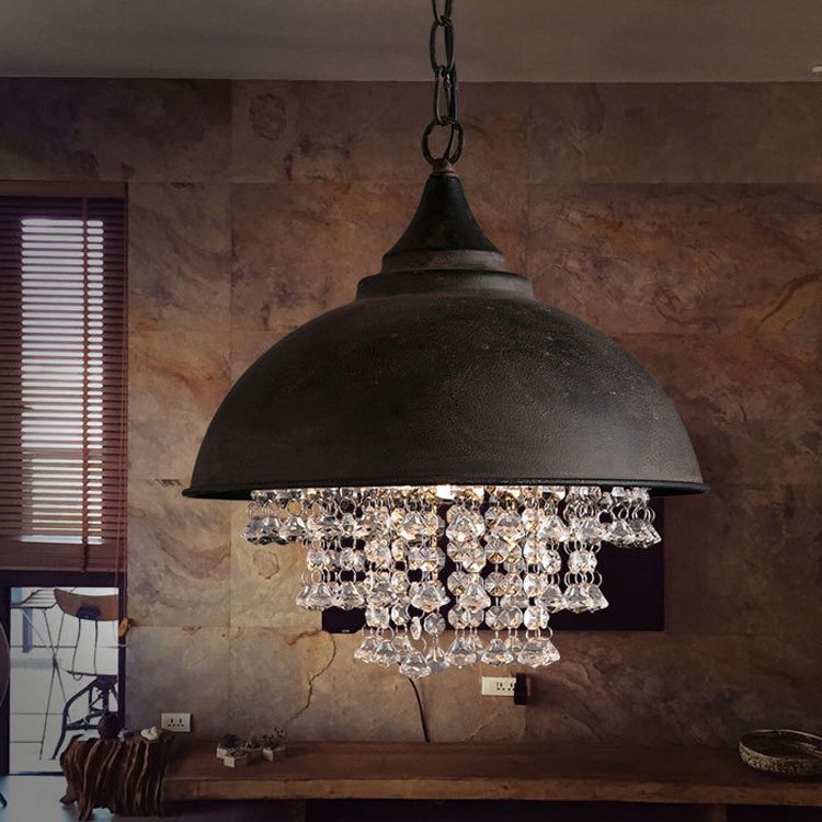 Vintage Industrial Nautical Barn Pendant Light Metal Crystal Vintage Industrial Nautical Barn Pendant Light Metal Crystal Hanging Lamp 1 Lights Lighting Chandelier Wine Barrel Birdcage