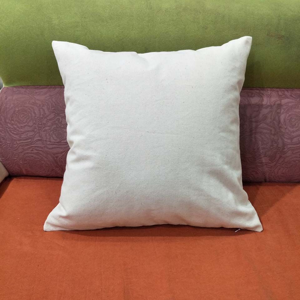 12oz Blank Thick Natural Cotton Canvas Pillow Case 18x18in Plain Raw