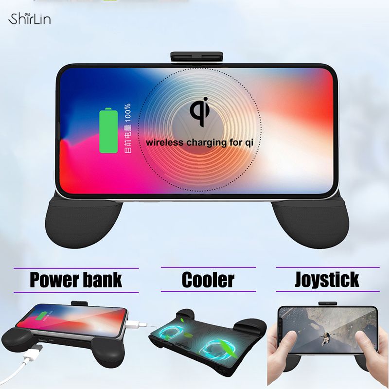 For Pubg For Fortnite Wir!   eless Qi Power Bank Charging Charger Mobile - for pubg for fortnite wireless qi power bank charging charger mobile gamepad handle joystick with 2 cooler fan pc gaming controller wireless wireless game