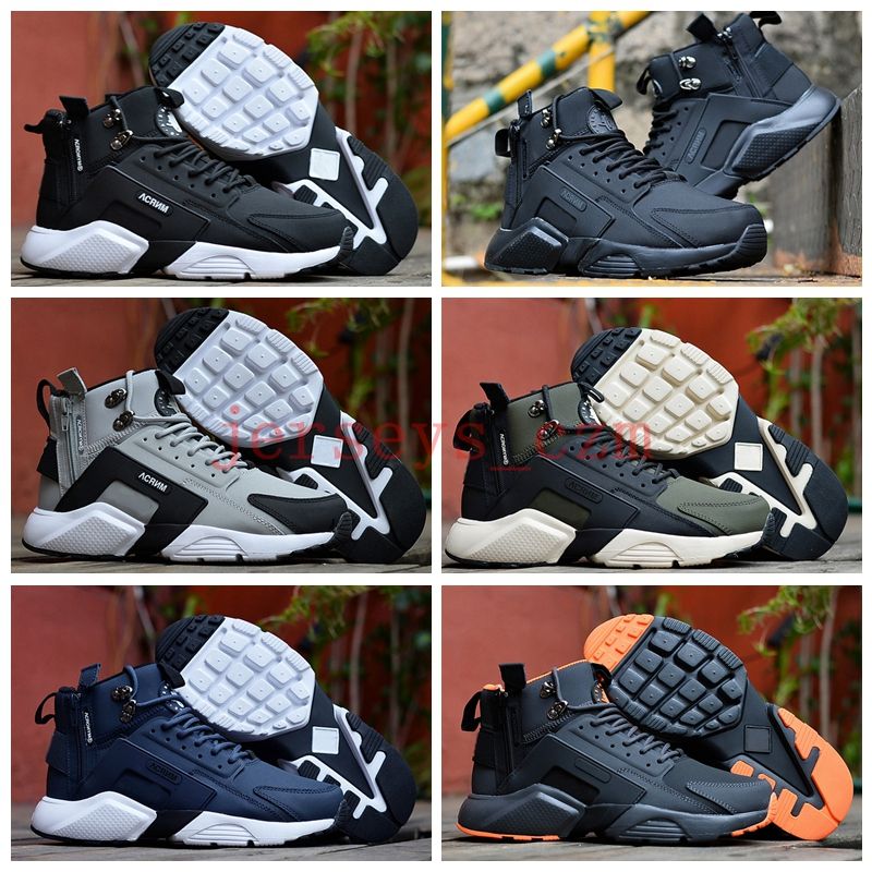 2018 2017 New Arrival Air Huarache X Acronym City Mid Leather Running Shoes For Men High Quality Huaraches 6 Brand Designer Sports Sneakers Boot From
