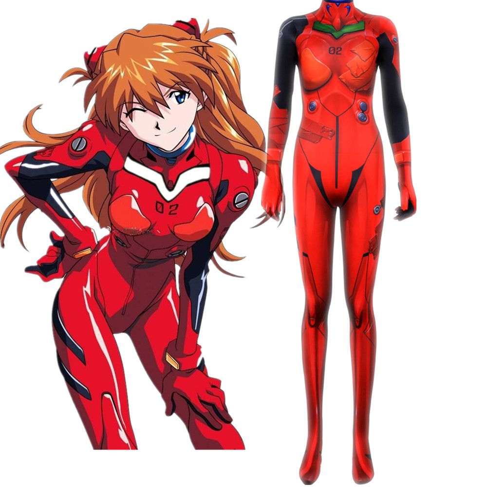 Neon Genesis Evangelion Asuka Langley Sohryu Cosplay Costumes 3d