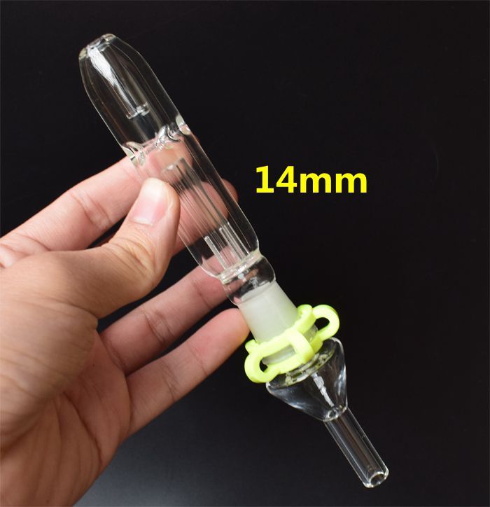 Acessórios para fumar Mini néctar tubos de vidro colecionador com 10mm 14mm 18mm Titanium quartzo ponta de petróleo concentrar palha de bong de vidro