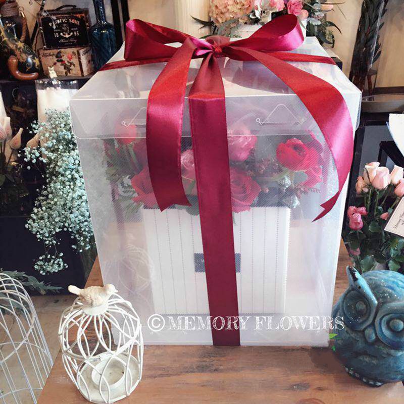 handhold flower box transparent wedding party flower box packaging handhold flower box transparent wedding party flower box packaging gift 3 different sizes not include silk ribbon cheap gift wrapping paper cheap gift