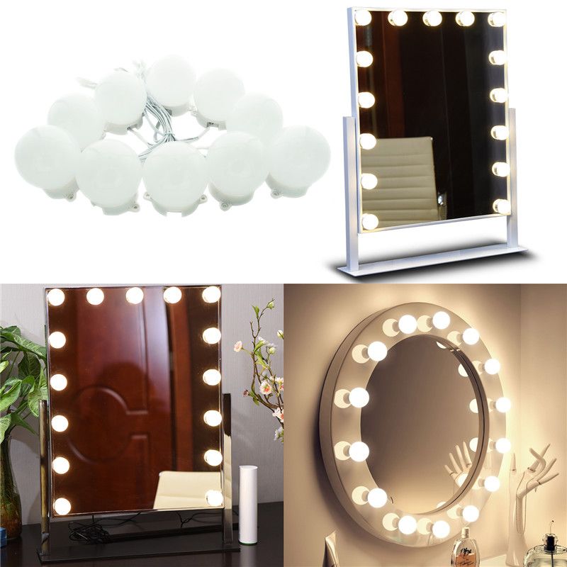 2018 Makeup Mirror Vanity Led Light Bulbs Kit For Dressing Table 2018 Makeup Mirror Vanity Led Light Bulbs Kit For Dressing Table With Dimmer And Power Supply Plug In Linkable Not Included From Xiongge5465