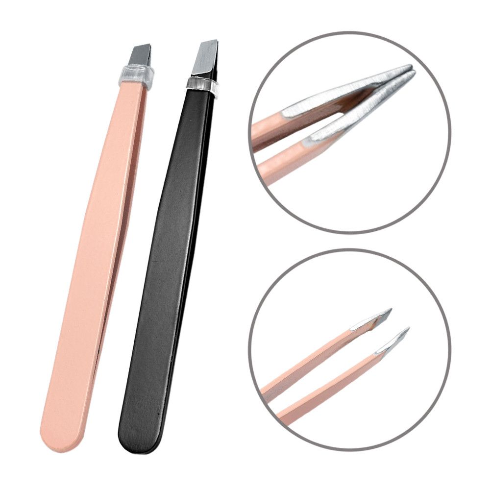 Professional Eyebrow Tweezers Eye Brow Hair Removal Beauty Lady Slanted