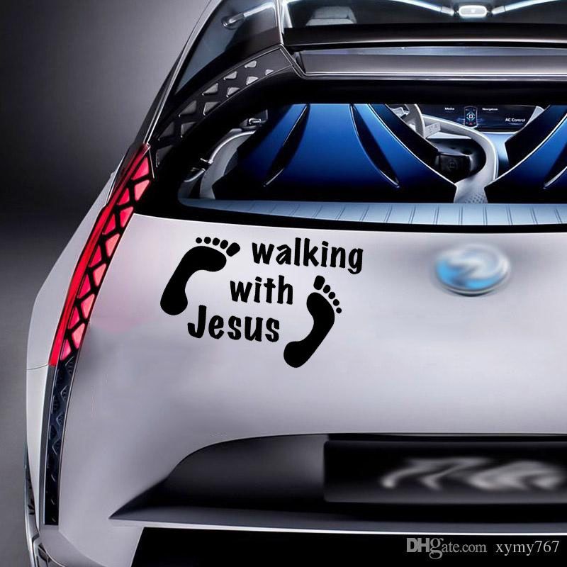 2021 WALKING WITH JESUS Sticker Religious Car Window Vinyl God