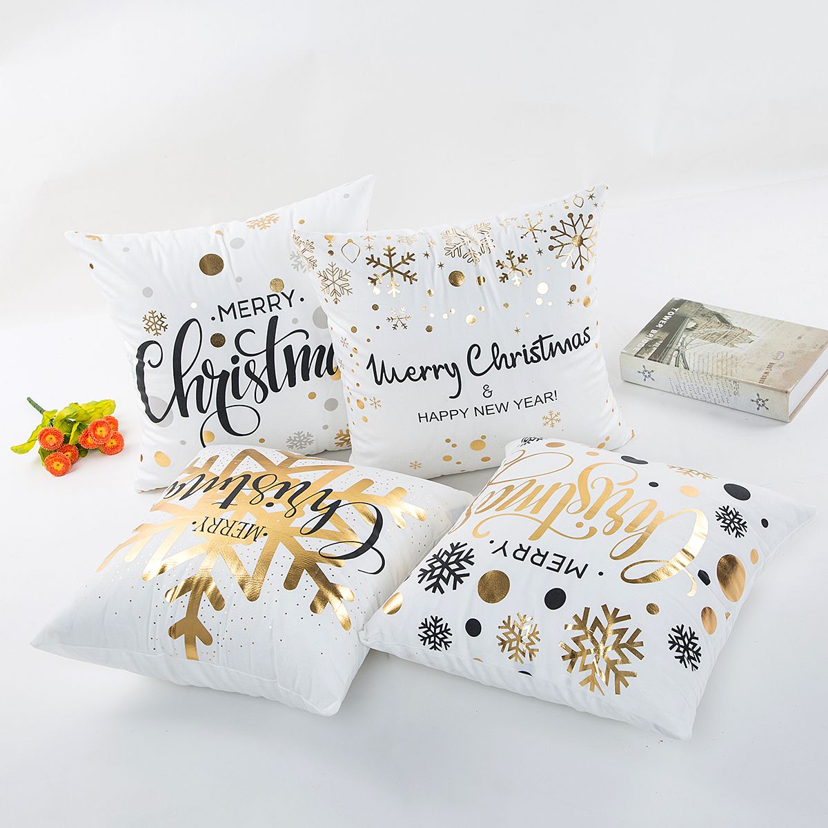 16 Styles Bronzing Christmas Pillow Case For Sofa Car Cushion Xmas