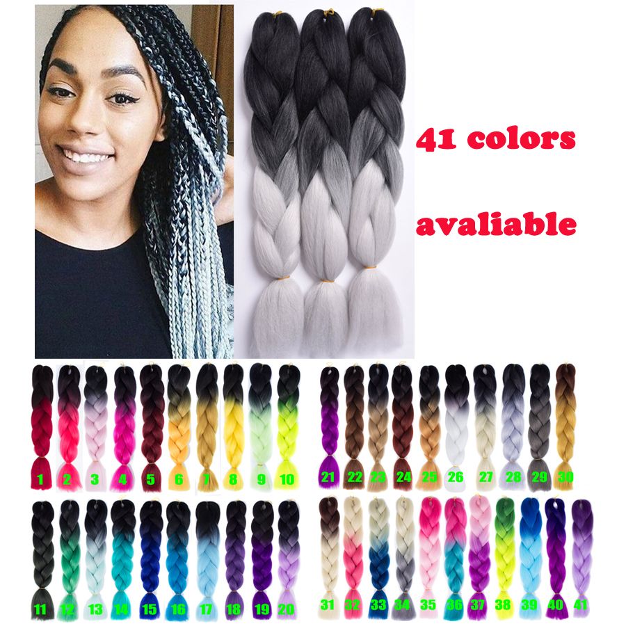 Xpression Ombre Braiding Hair Kanekalon Light Gray Braiding Hair 24