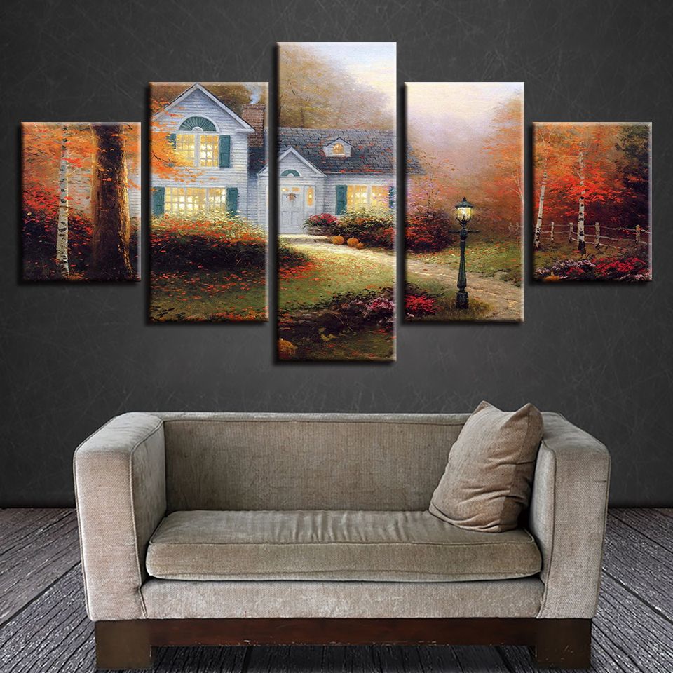2019 hd prints living room wall art canvas painting frame village cottage classic poster modular scenery pictures home decor from z793737893 8 8 dhgate