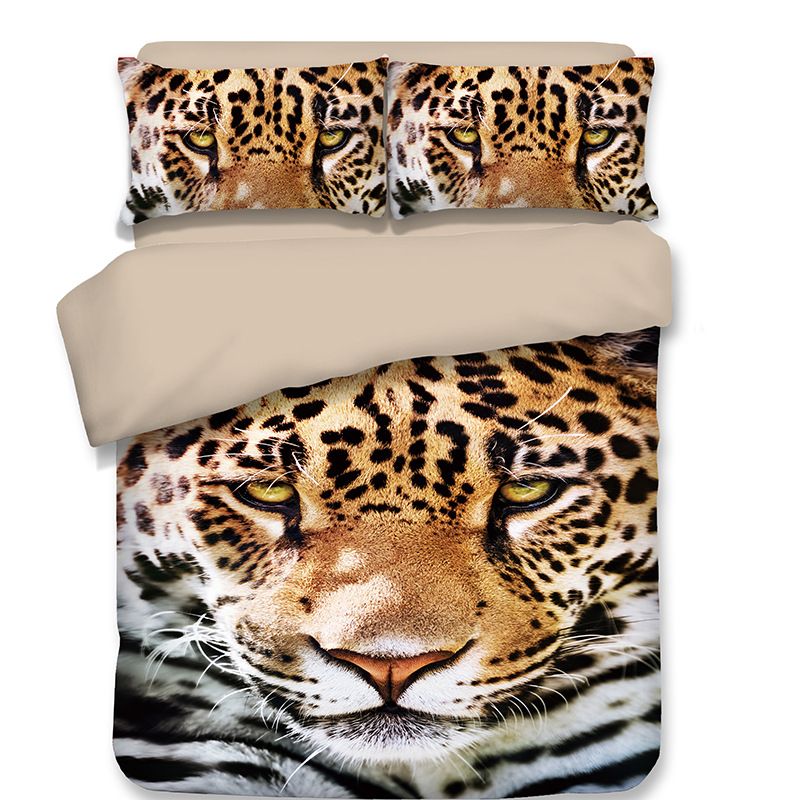 Holiday Birthday Gift Cool Tiger Pattern Bedding Set Duvet Quilt Holiday Birthday Gift Cool Tiger Pattern Bedding Set Duvet Quilt Cover With 2 Pillowcase Twin Full Queen King Size Blankets Clearance