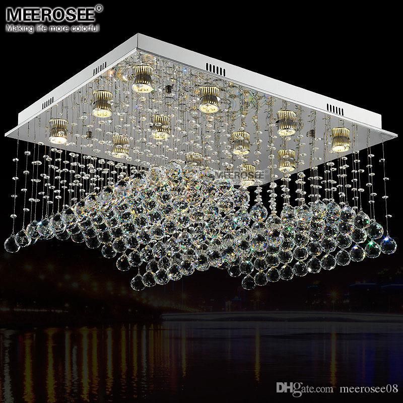 Modern Crystal Ceiling Light Rectangle Lamp For Foyer Dining Italy Lighting Fixtures Best Led T8