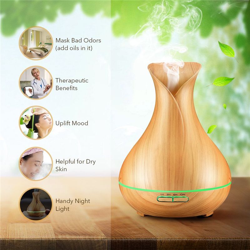 Essential Oil Diffuser - Wood Grained 400ml