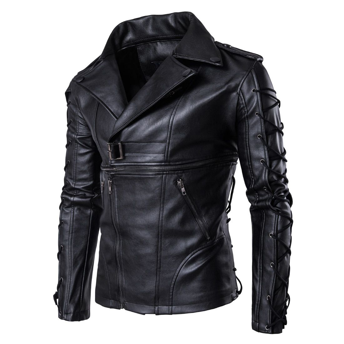 Mens Black Leather Jacket Motorcycle Clearance Young Men Slim Fit Zipper Blazers For Boys Us Fashion Style Plus Size