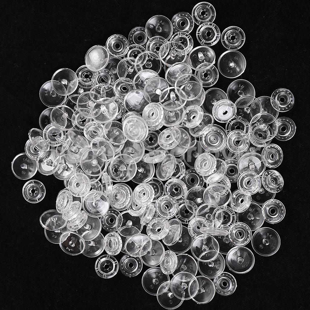 2020 Clear Resin Snap Buttons Plastic Snaps Fasteners Press Studs Size