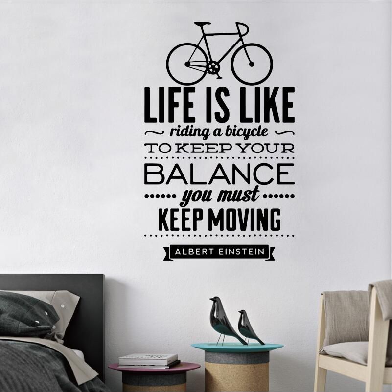 Wall Decals Stickers Very Beautiful Home Decoration Life Is Like Riding A Bicycle Spanish Vinyl Decal For Living Room