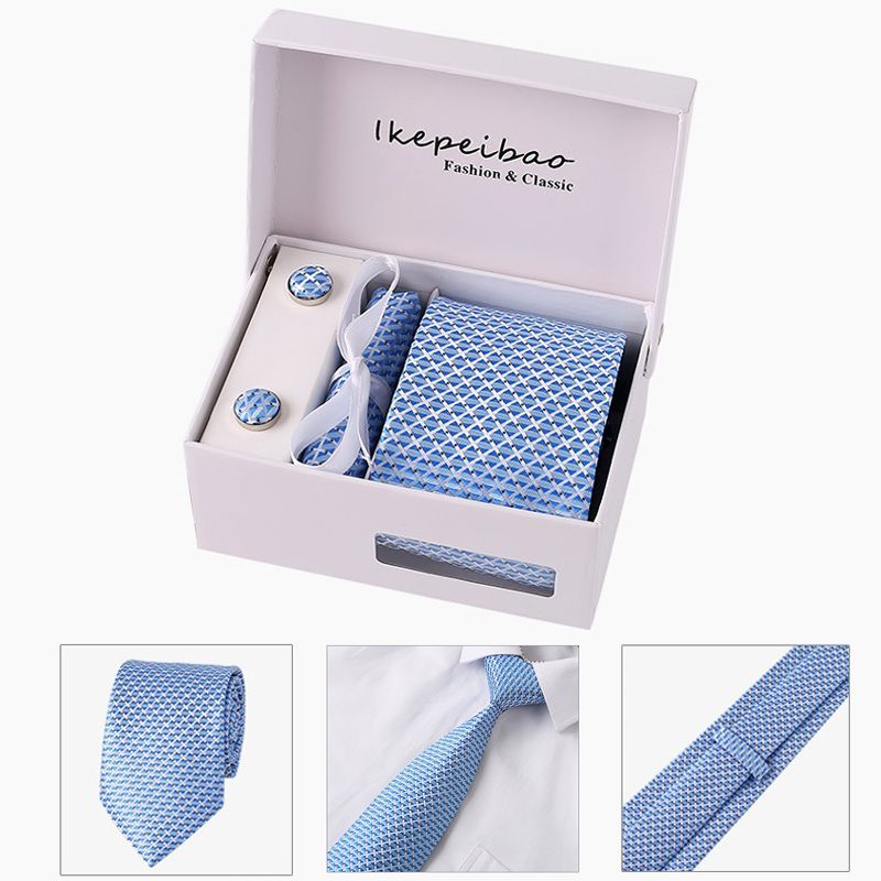 2018 ikepeibao custom personalized mens ties hankie cufflinks sets