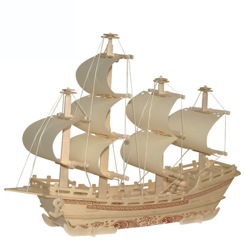 New Wooden 3d Puzzle Diy Assembly Model Ship For Kids Educational New Wooden 3d Puzzle Diy Assembly Model Ship For Kids Educational Toys Assembled S Size 40 10 35cm Factory Cost Order Or More Building