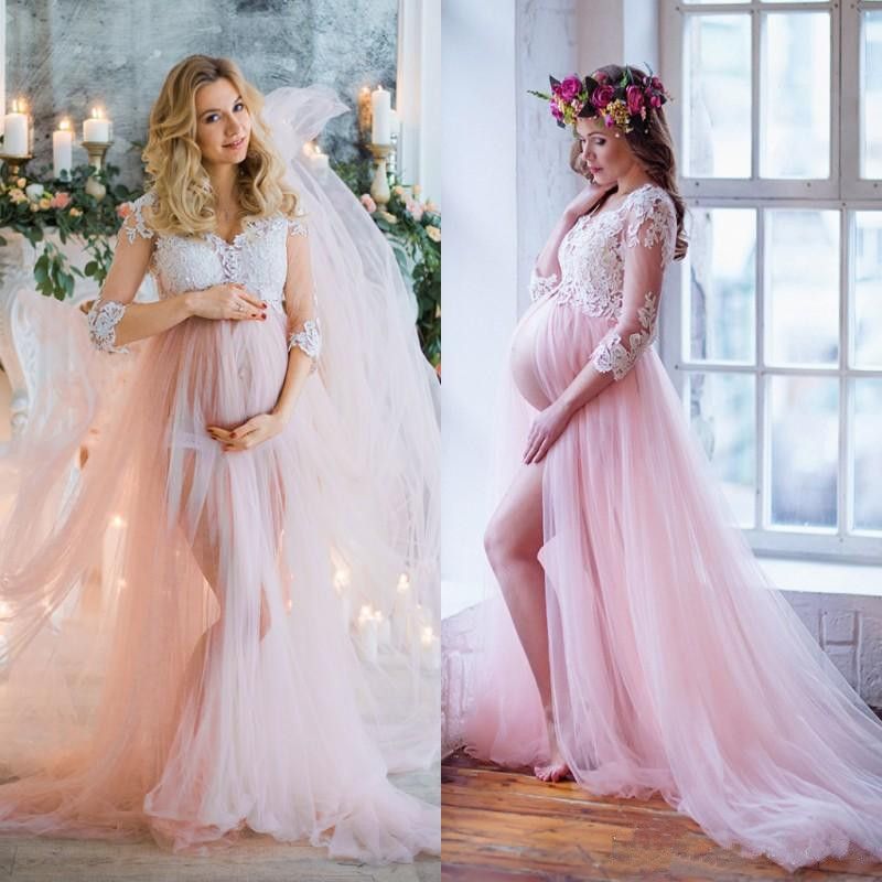 Discount Modest Front Split Boho Wedding Dress Vestido De Novia
