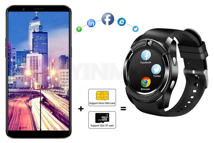v8 smart watch sim card