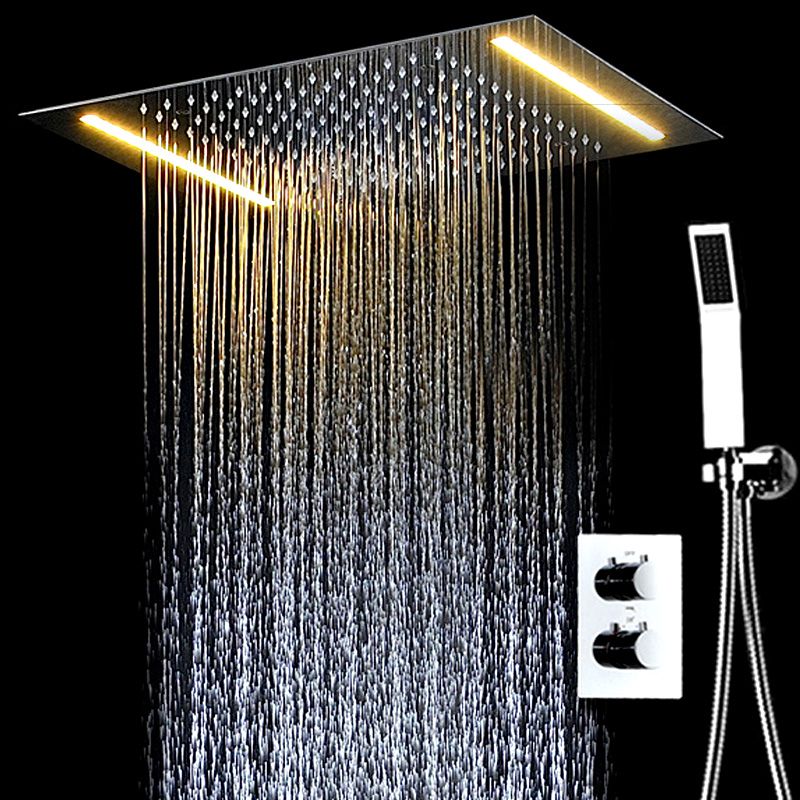 2019 2019 Modern Concealed Electric LED Ceiling Rain Shower Systems Thermostatic Bath Mixer Set