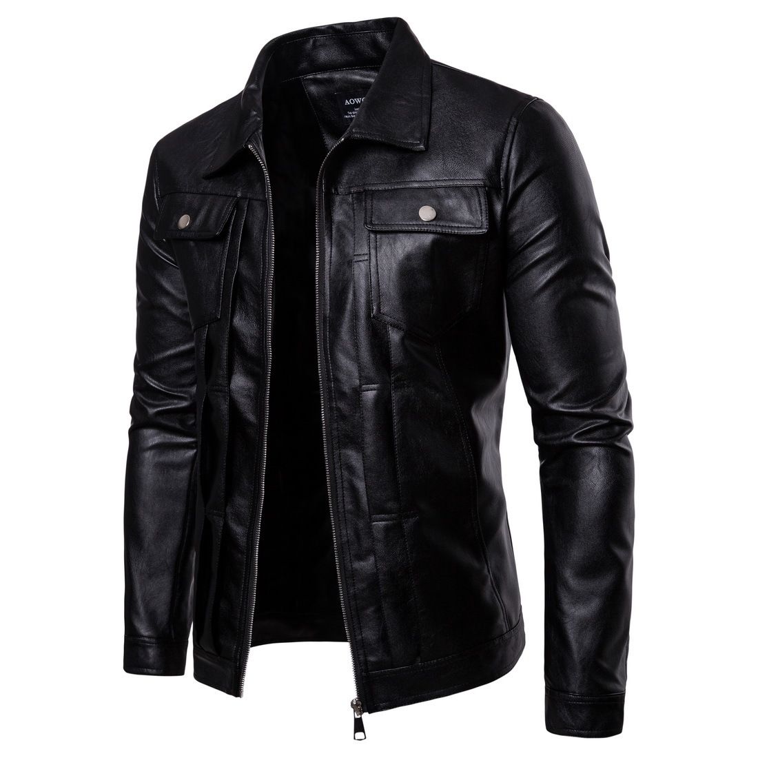 Mens Leather Jacket Motorcycle Clearance Young Men Slim Fit Zipper Blazers For Boys Us Fashion Plus Size