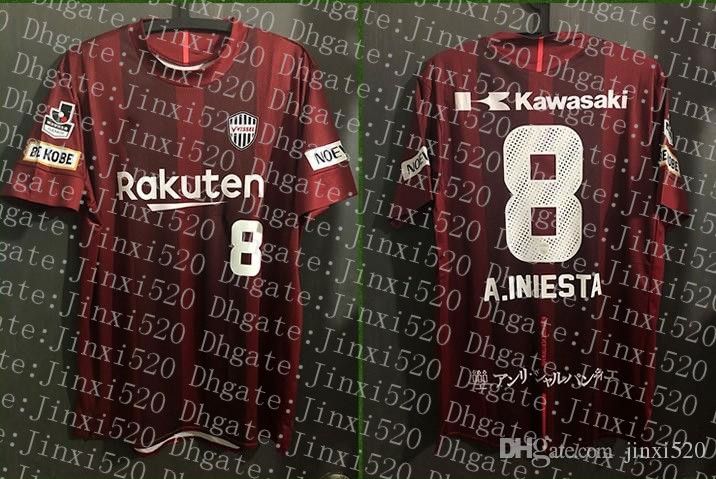 2019 New 2018 J League Vissel Kobe Andres Iniesta Lukas Podolski Iniesta Jersey Jersey Thai 