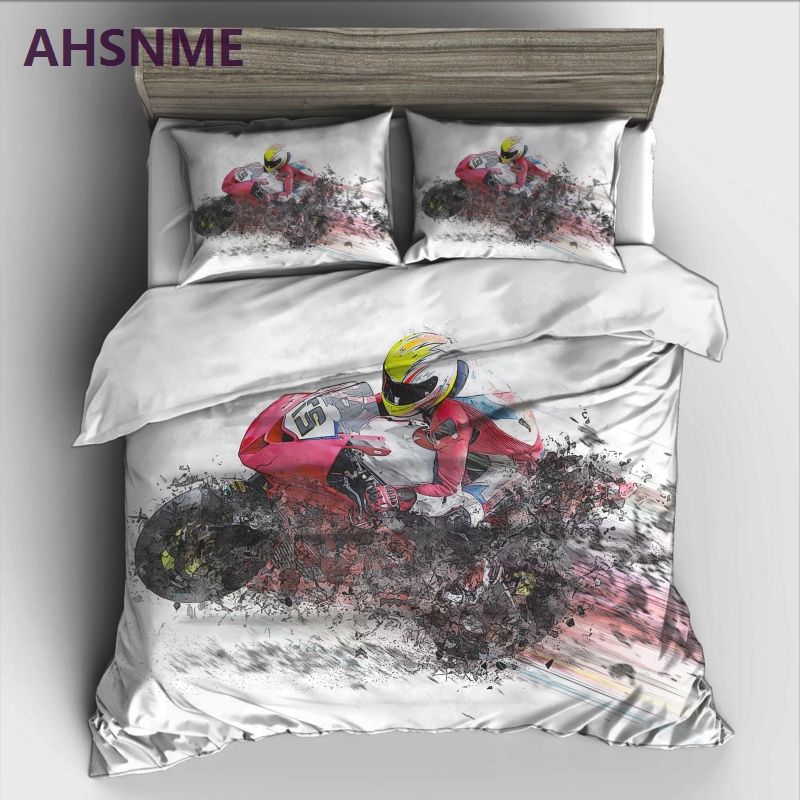 Ahsnme Sd And Passion Motorcycle Bedding Set High Definition Ahsnme Sd And Passion Motorcycle Bedding Set High Definition Print Quilt Cover For Ru Au Eu King Double Size Market Custom Duvet Covers Satin