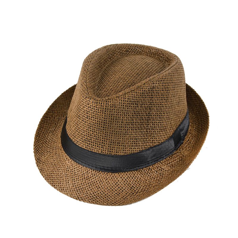 Hat Straw Unisex Beach Hat Fashion Summer Leisure Sun Cap Panama Black Red Decorative Belt Jazz Sun Hat Fashion 