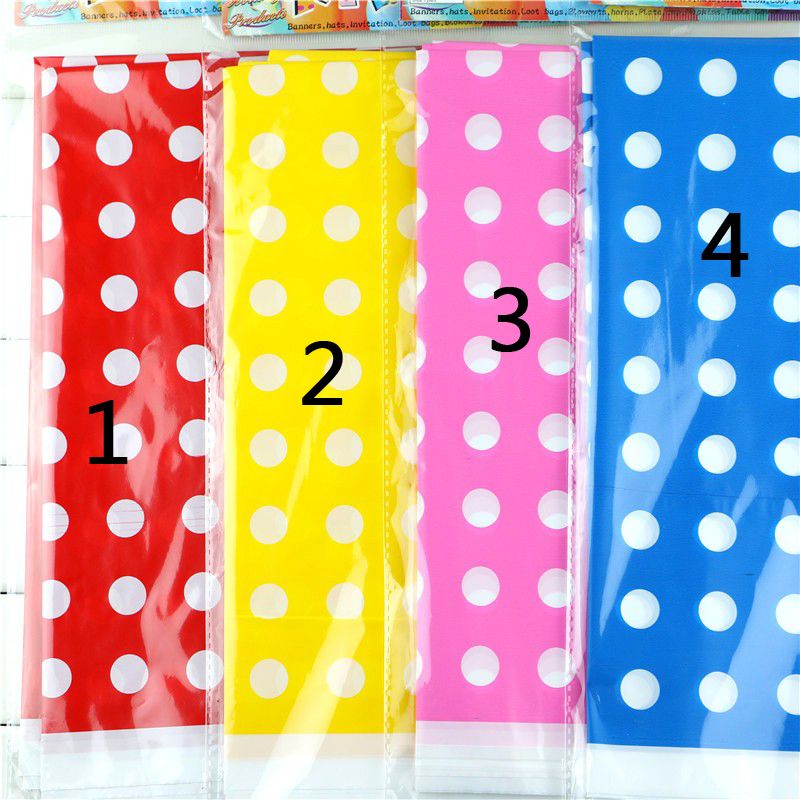 Polka Dots Theme Kids Favors Maps Happy Birthday Decoration Plastic 1pcs Lot Polka Dots Theme Kids Favors Maps Happy Birthday Decoration Plastic Tablecover Baby Shower Tablecloth Party Supplies