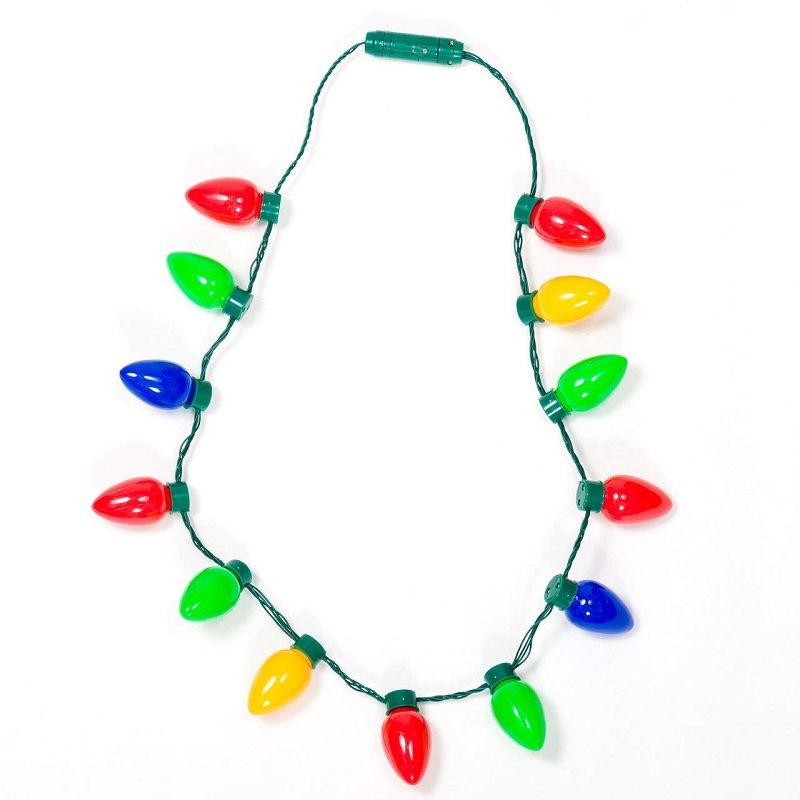 Multicolor Flashing Christmas Bulb LED Necklace Light Up Party Favors Christmas Lights Necklace