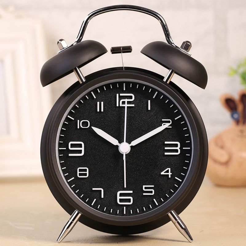 Mute Double Bell Student Creative Alarm Clock Classical Silent No Ticking Desk Table Digital Bedroom Office Bed
