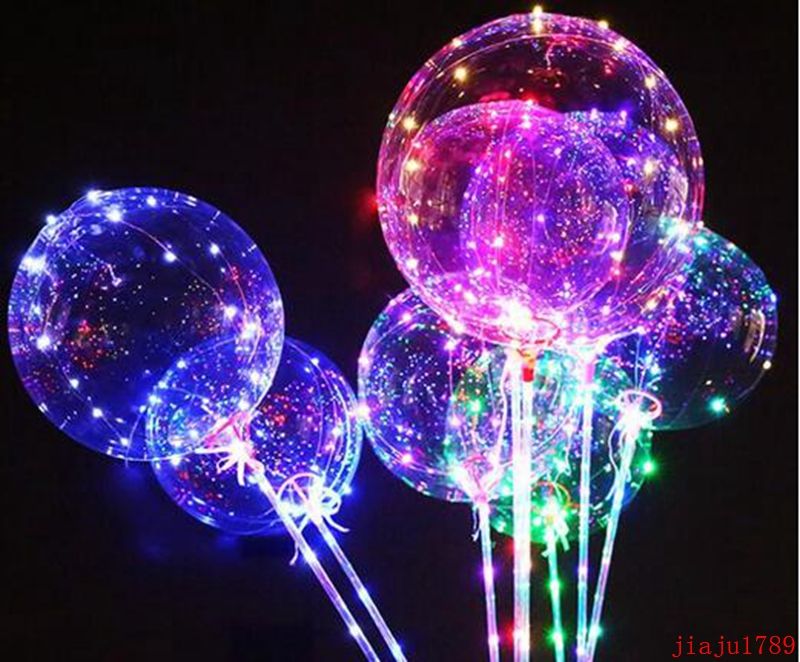 compre 200 fijo 18 pulgadas de luz led globo llevado bobo luces del globo para la boda cumpleanos decorativo de navidad del ano nuevo partido al aire