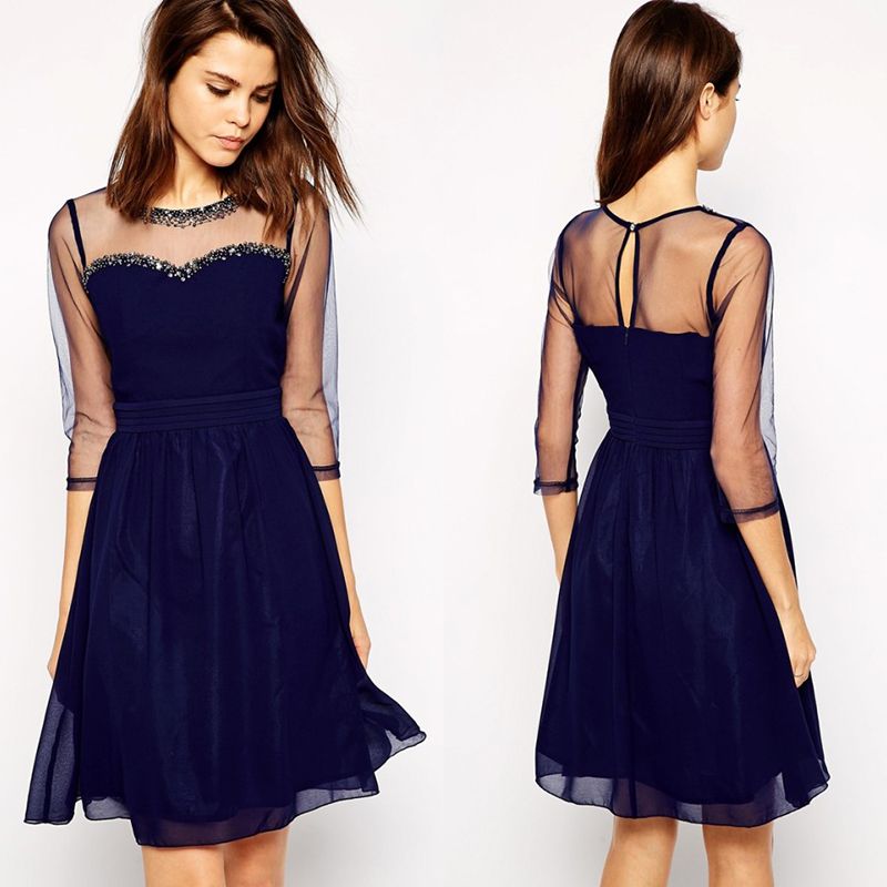 Plus Size Chiffon Short Cocktail Dress