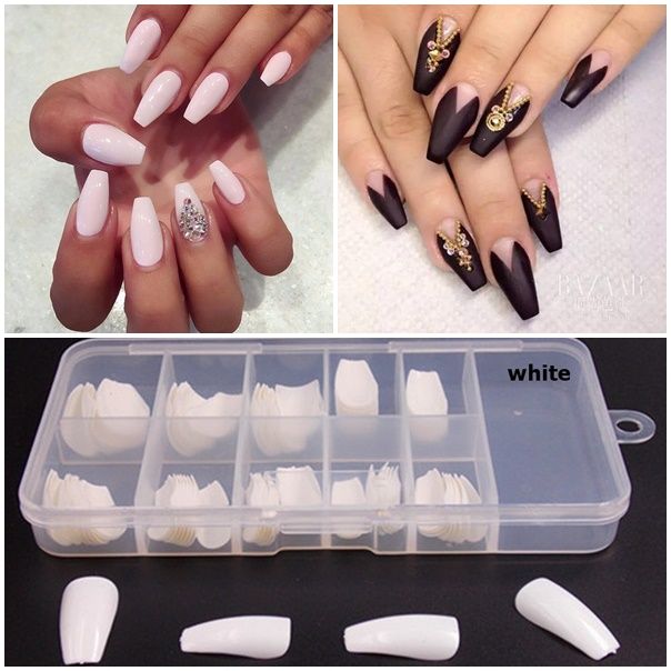 Box New Acrylic Nails French Fake Nails Nail Tips Full Nails Box New Acrylic Nails French Fake Nails Nail Tips Full Nails