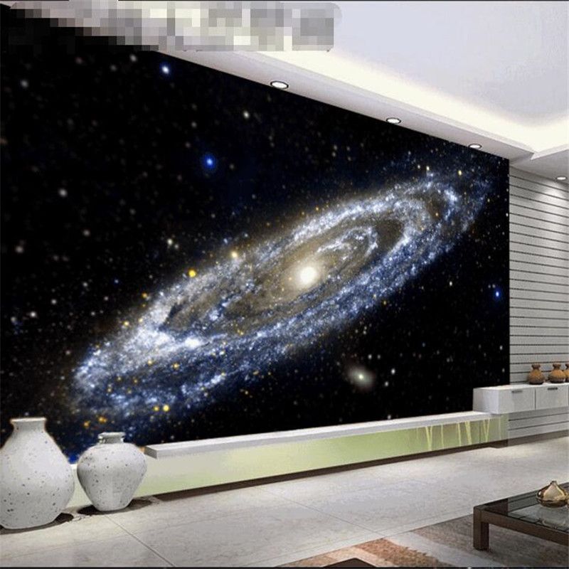Beibehang Custom Photo Wall Paper The Milky Way Galaxy Bright Black