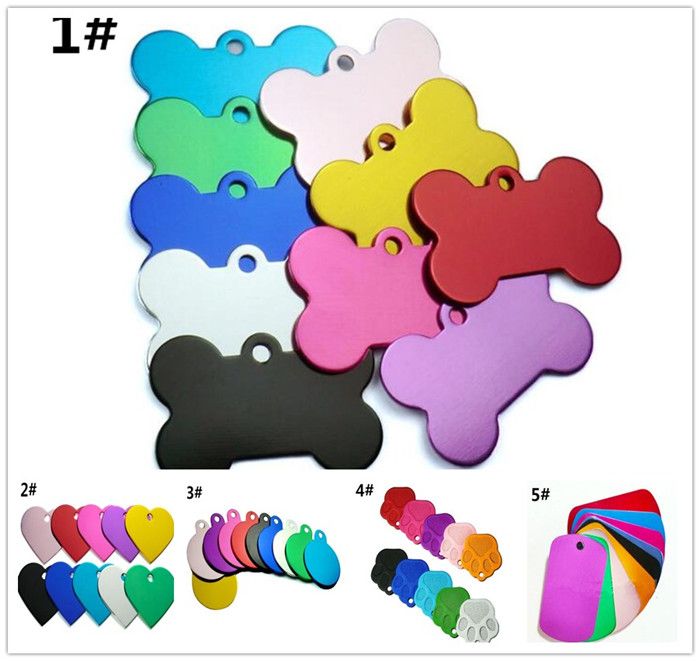 Aluminum Alloy Blank Pet Dog ID Tags Anodized Surface Laser Engravable