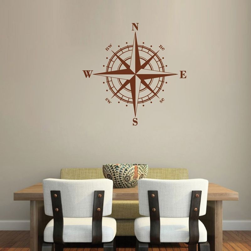Removable Compass Rose Wall Decal Vinyl Sticker For Living Room Bedroom Home Decoration