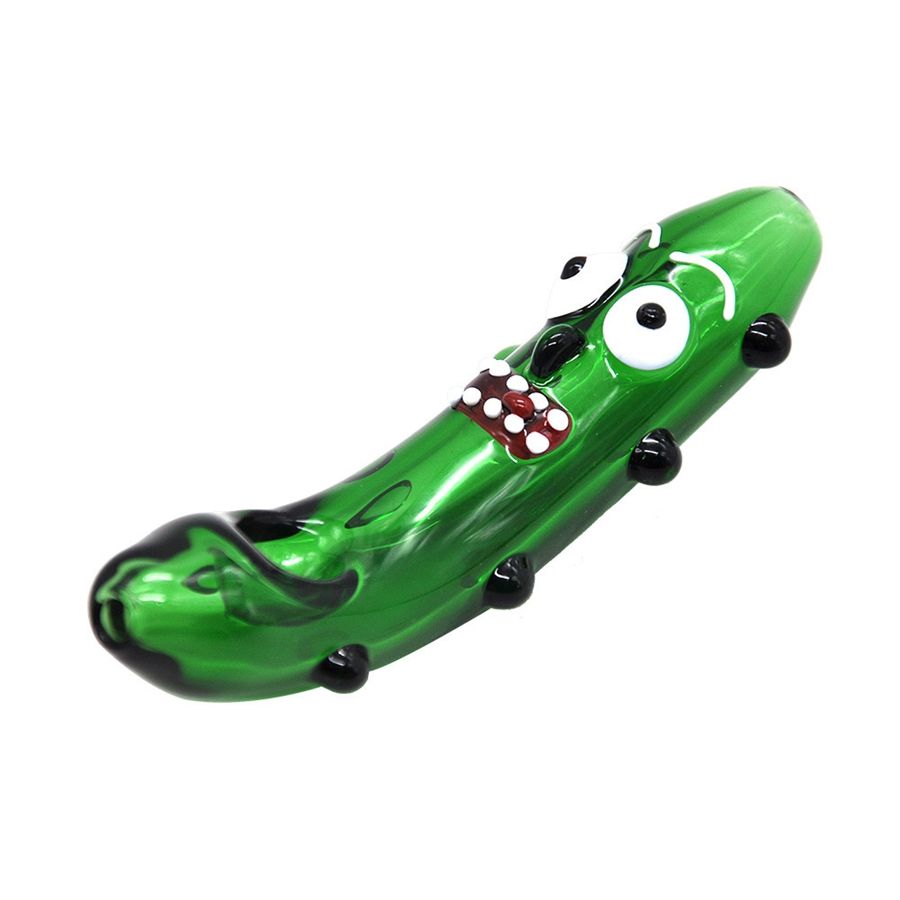 2021 Heady Funny Pickle Cucumber Hand Tobacco Pipes Smoking Glass Pipe