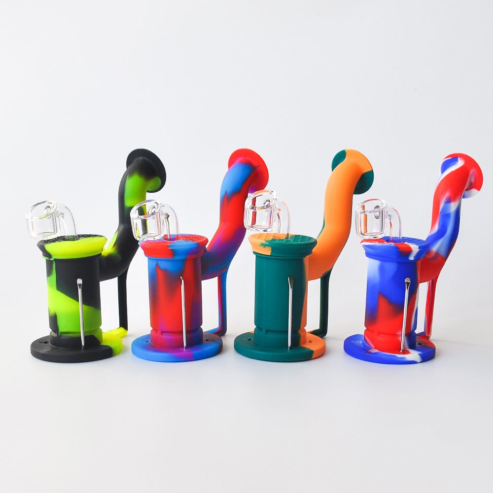 Satin Al 5 Inc Mum Ile 6 Inc Silikon Bongs Petrol Rig Konteyner Ve 4mm Kuvars Bange Fabrika Fiyat Ucretsiz Kargo 7 62 Dhgate Com Da