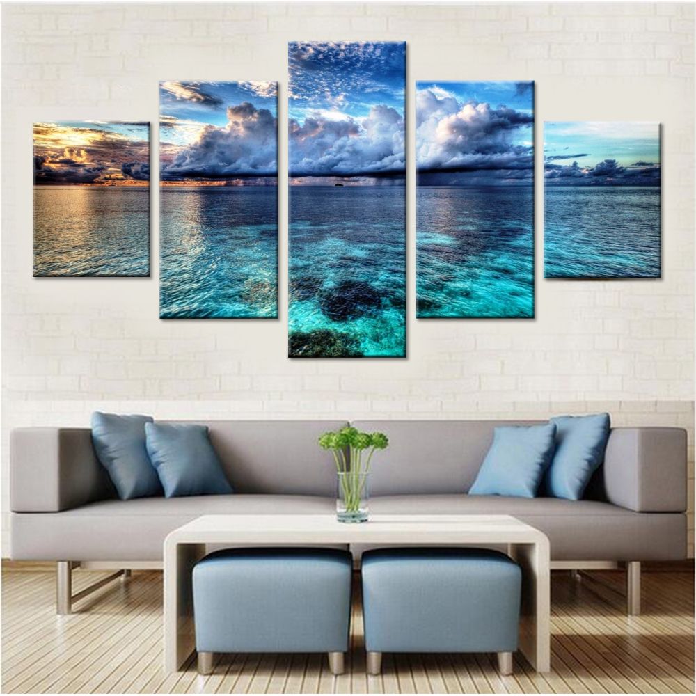 2018 Calm Water Canvas Set Wall Art Decor Modular Pictures For 2018 Calm Water Canvas Set Wall Art Decor Modular Pictures For Living Room Sea Modern Drop From Hariold 26 66 Dhgate