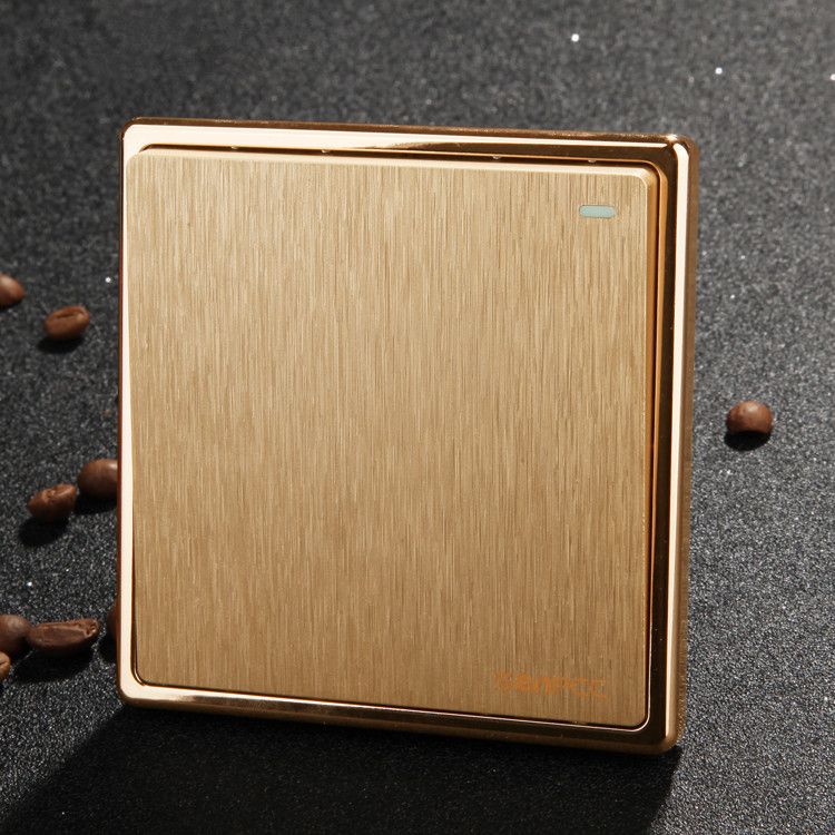 2021 Gold Color Wall Switch And 16A Light Switch And 1 Gang 1 Way / 2