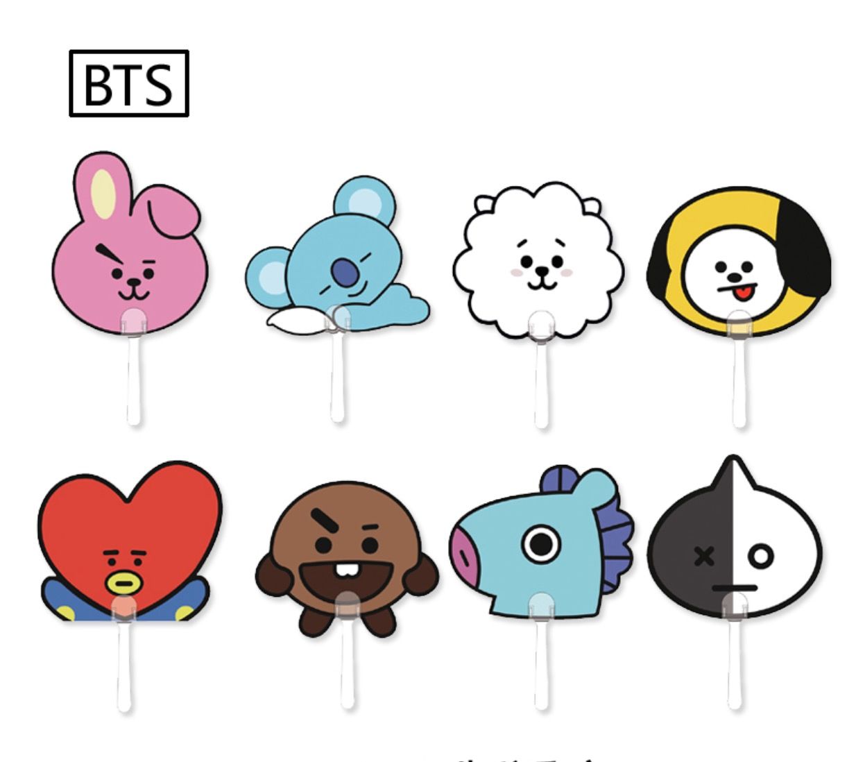 bts bt21 cartoon transparent plastic fan fan online with christmas bts