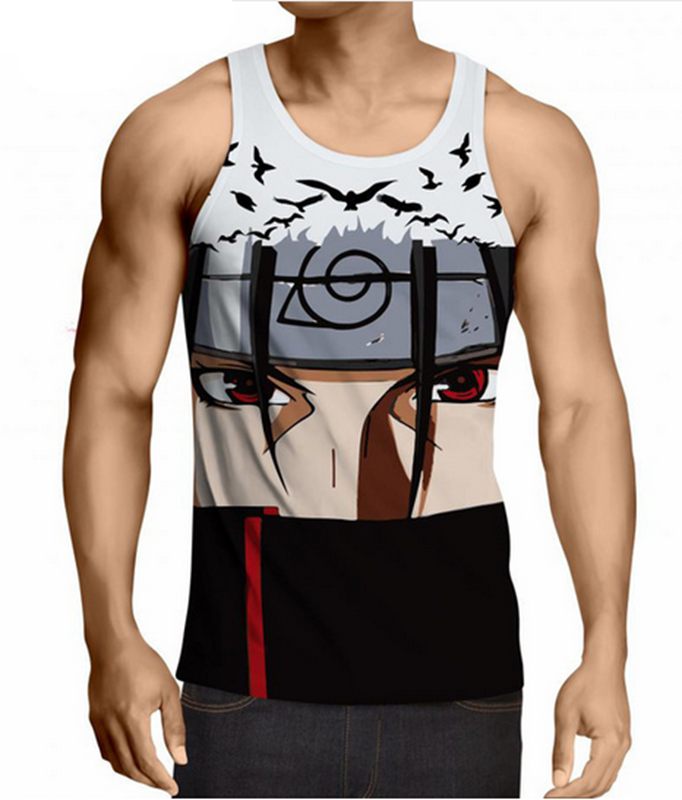 Anime Naruto 3D Printed Fashion Vest Tank Tops For Women/Men N02 White