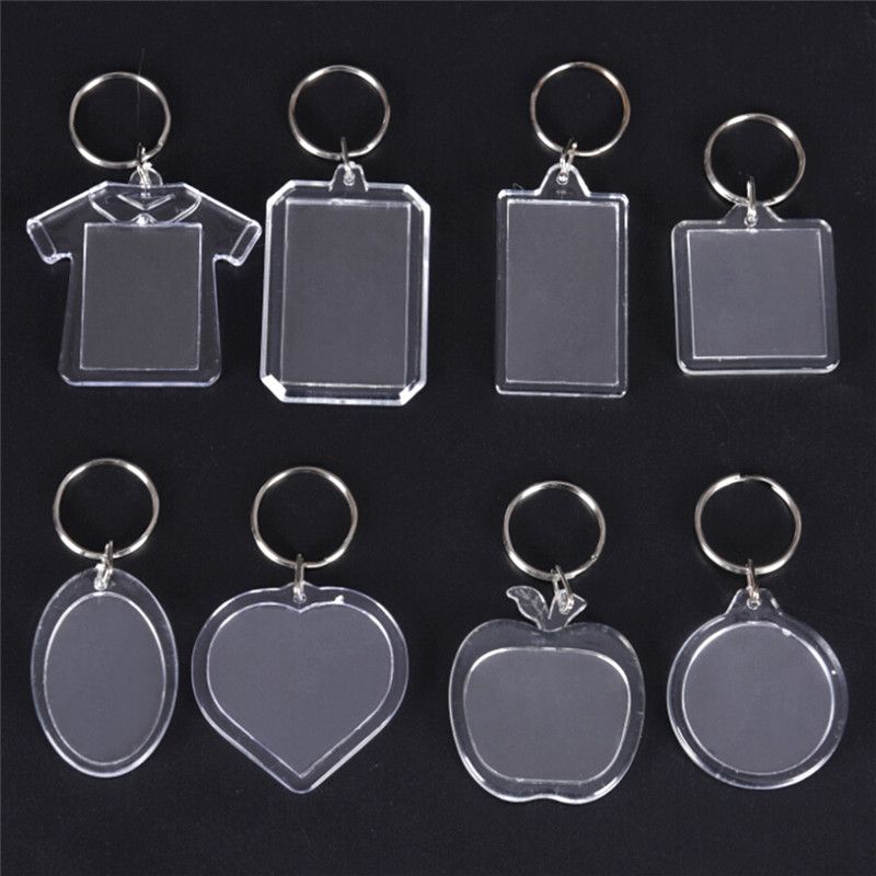 Rectangle Heart Round Style Keychain Transpa Blank Acrylic Rectangle Heart Round Style Keychain Transpa Blank Acrylic Insert Photo Picture Frame Keyring Diy Split Ring Gift Keychains For Men Designer Keyrings