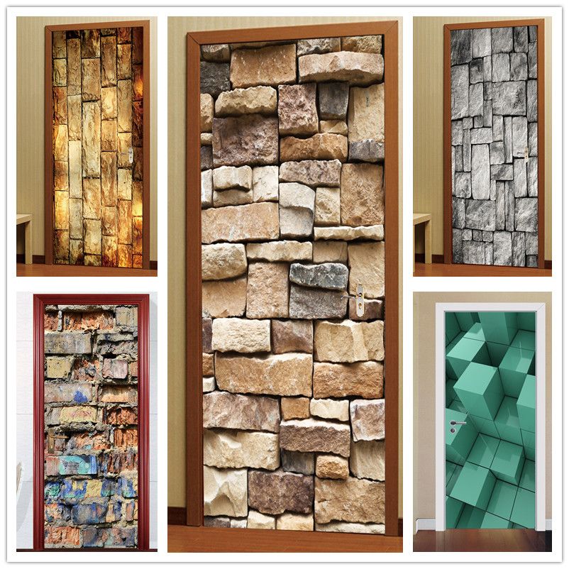 77*200cm with glue self adhesive wallpaper pvc 3d wall sticker brick