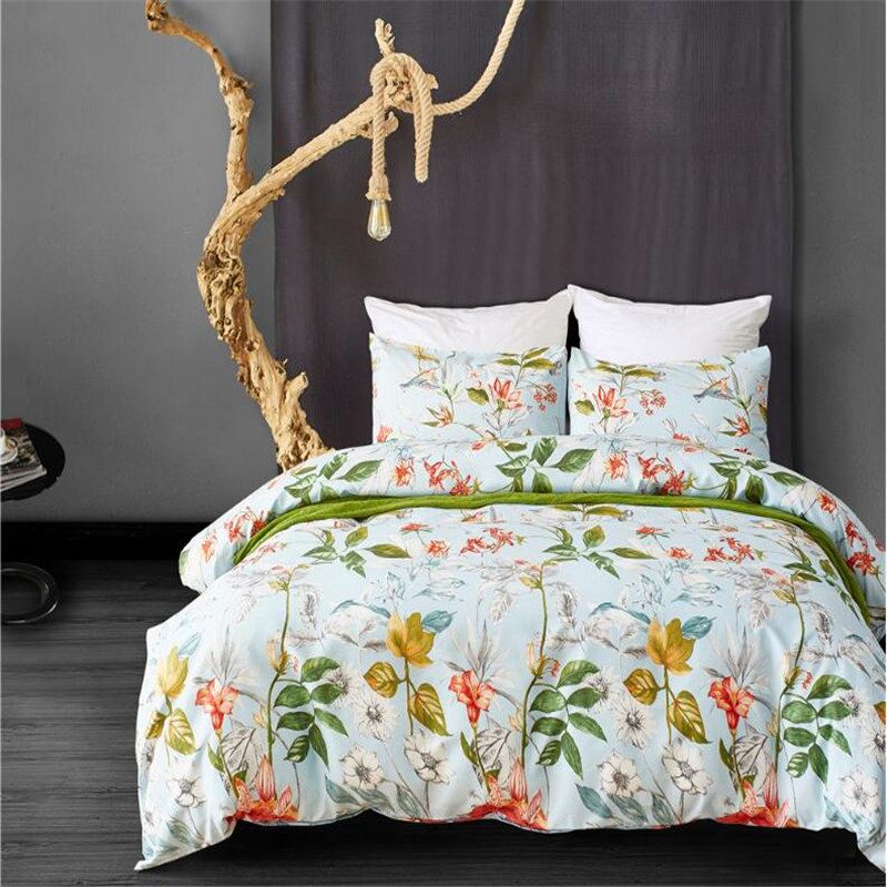 Bedding Set Comfortable Queen King Size Ropa De Cama Duvet Cover Bedding Set Comfortable Queen King Size Ropa De Cama Duvet Cover Pillowcase Blue Single Flowers Parure Lit E Edredon Covers