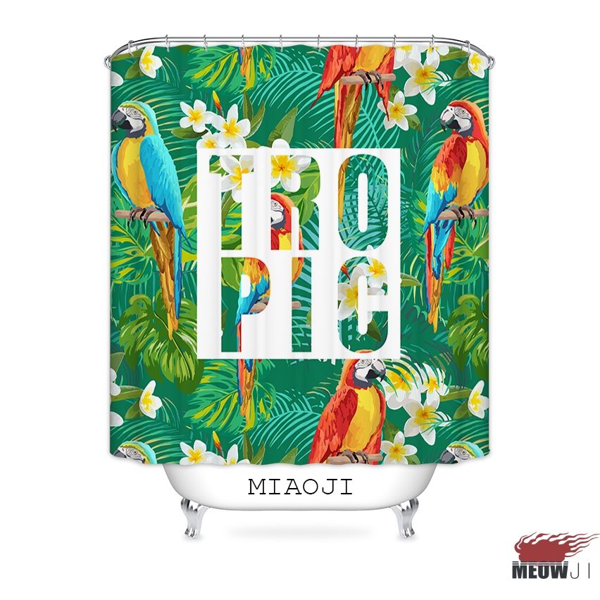 2019 Miaoji Tropical Jungle Summer Toucan Birds Hawaii Plants Fabric 2019 Miaoji Tropical Jungle Summer Toucan Birds Hawaii Plants Fabric Shower Curtain Bathroom Decor Various Sizes From Caley 30 76 Dhgate Com