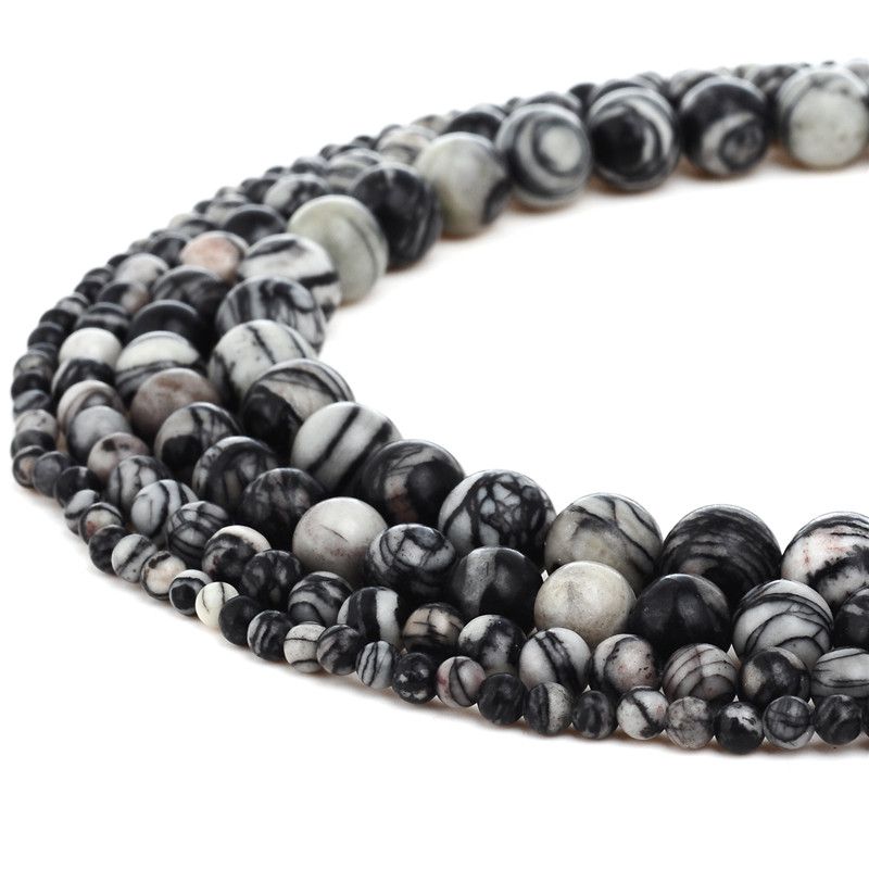 4mm 6mm 8mm 10mm Grade A Natural Map Jasper Semi-precious Gemstone Round Beads