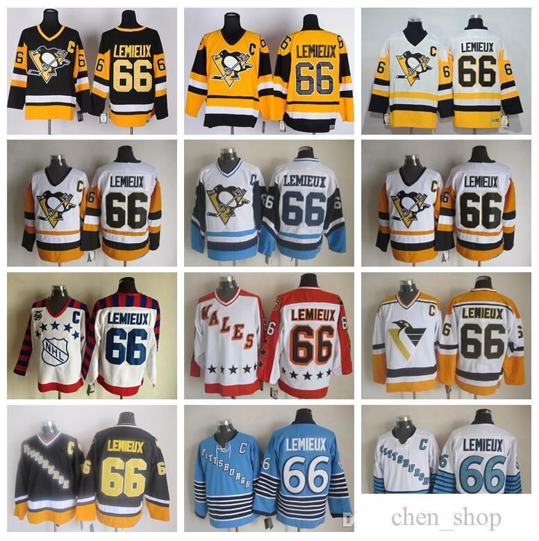 2020 Top Quality 66 Mario Lemieux Jersey Men Ice Hockey Mario Lemieux