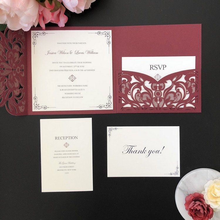 burgundy shimmer square laser